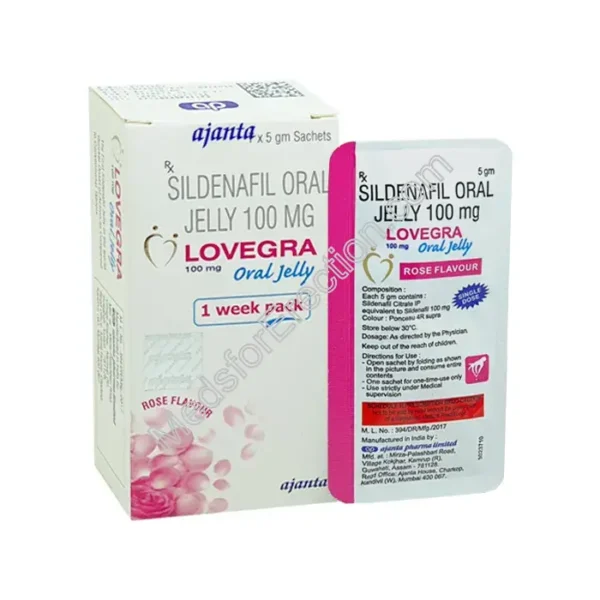 Lovegra Oral Jelly (Rose Flavour)